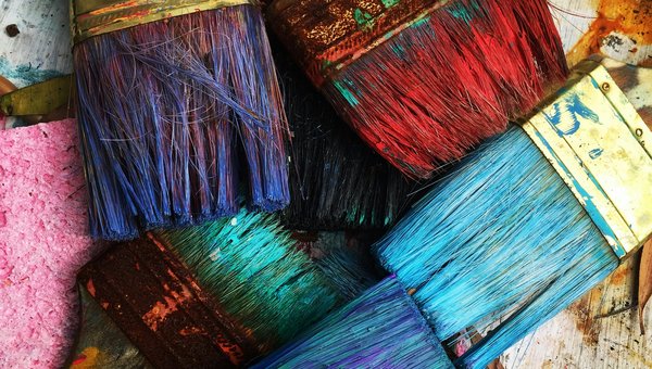 Paint brushes with different colors