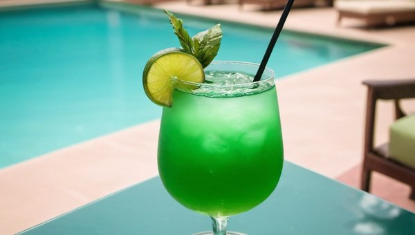 Smashed by Hulk cocktail on pool table