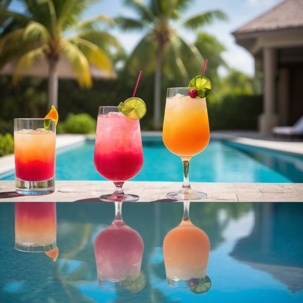 Cocktail trio at the pool